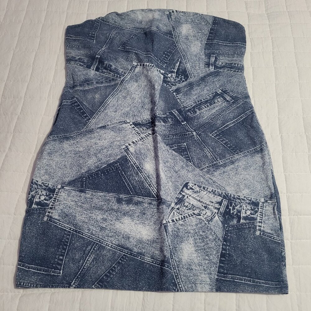 H & M denim print dress